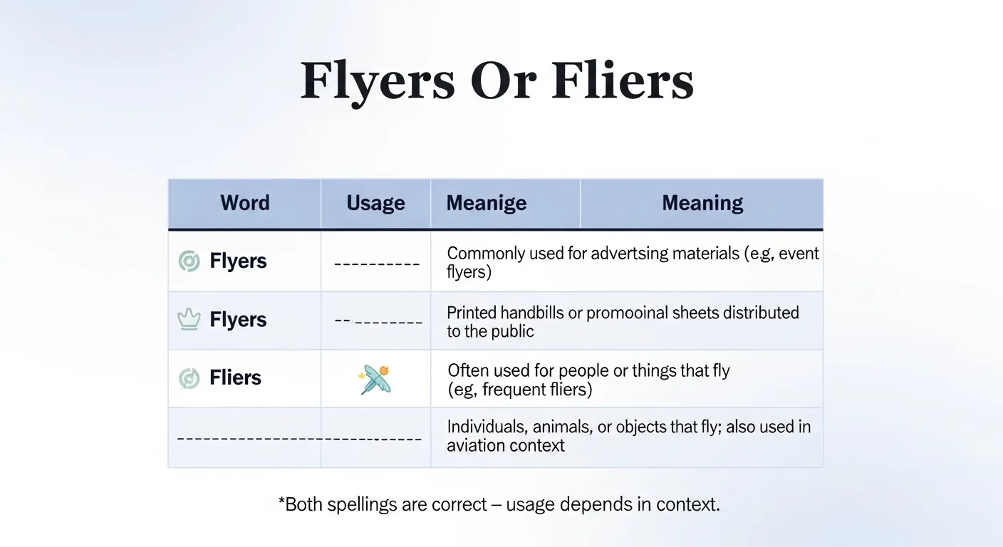 Flyers Or Fliers