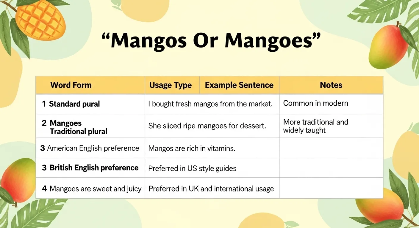 Mangos Or Mangoes