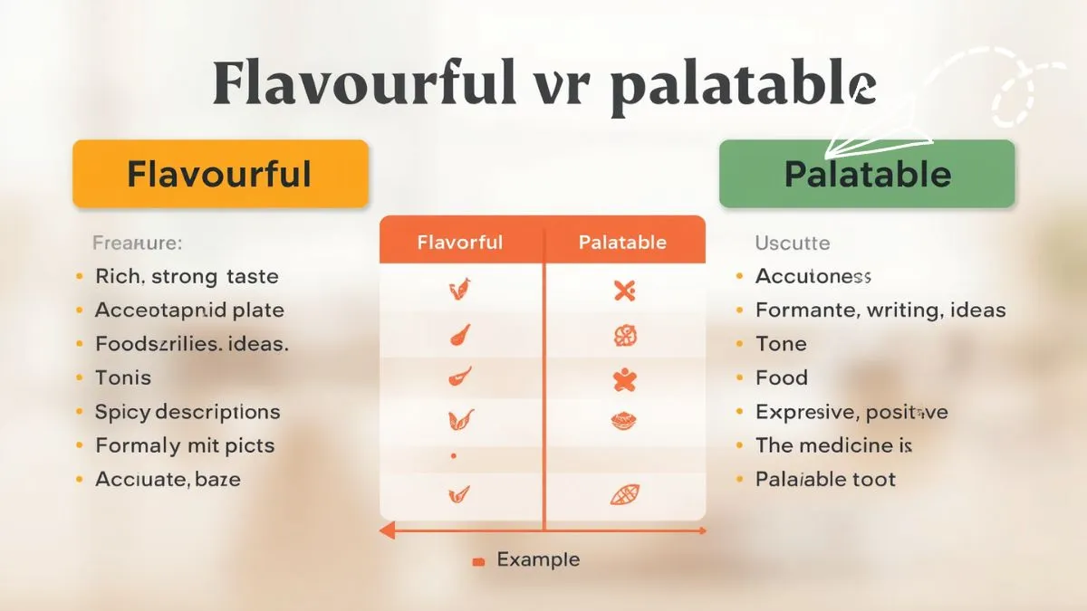 Flavorful or Palatable